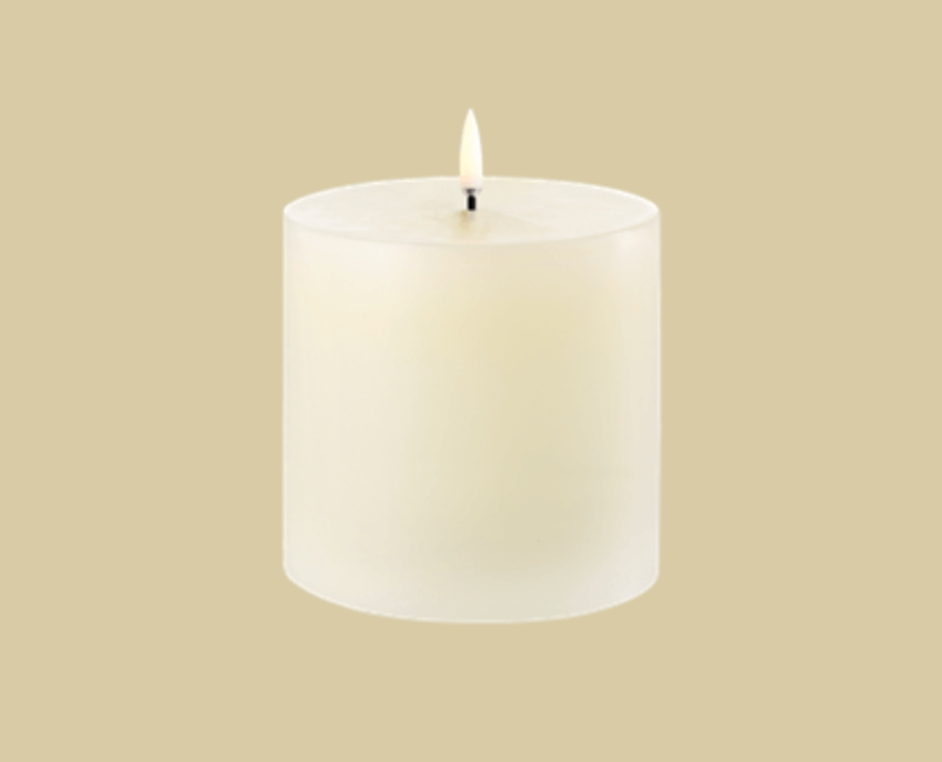 4" x 4" LED 1,000 Hr Pillar Candle | Ivory
