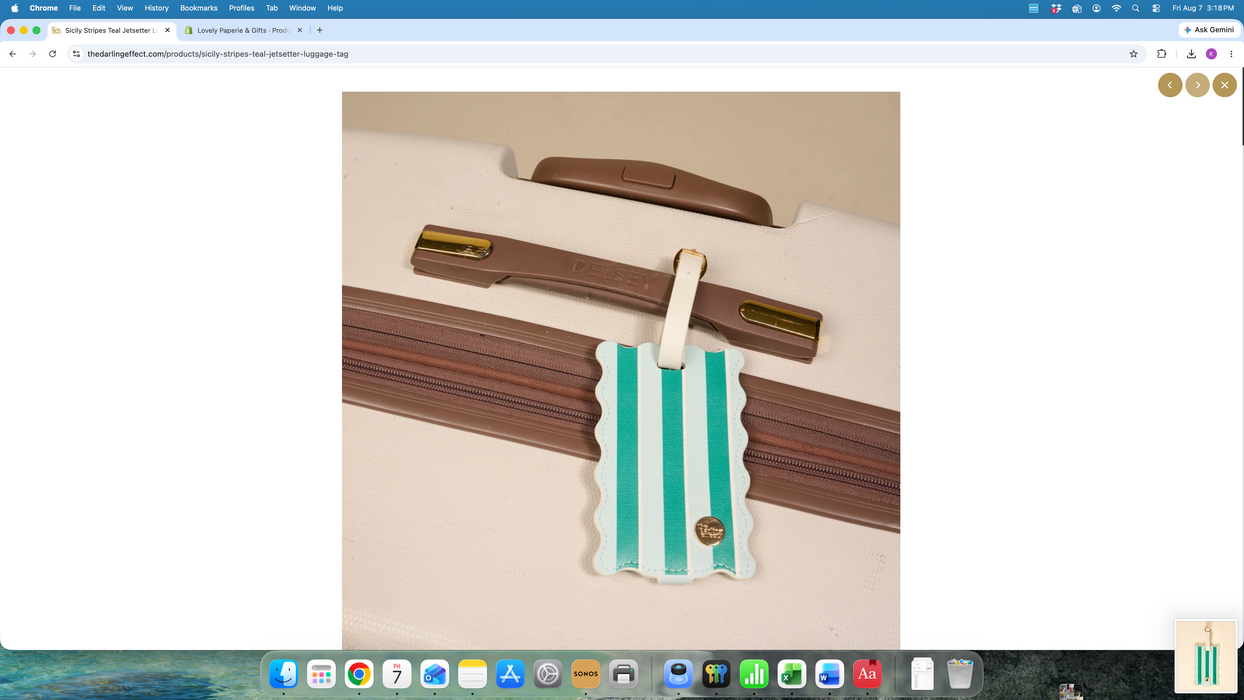 Jetsetter Luggage Tag | Sicily Stripes Teal