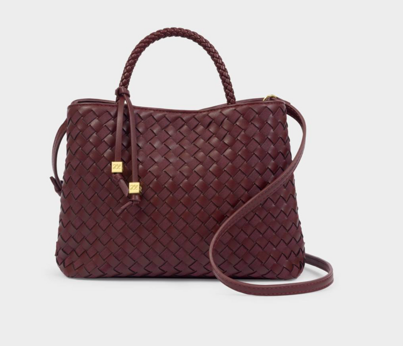 Nova Woven Top Handle Bag | Cherry