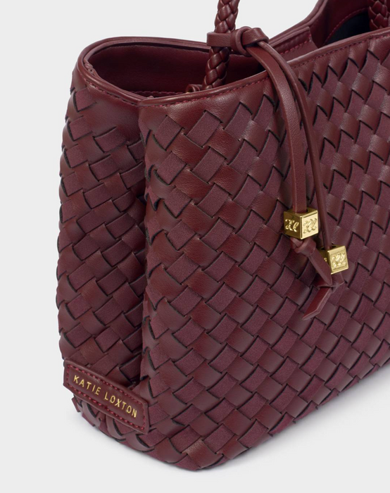 Nova Woven Top Handle Bag | Cherry