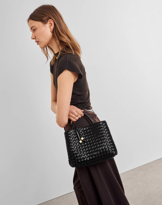 Nova Woven Top Handle Bag | Black