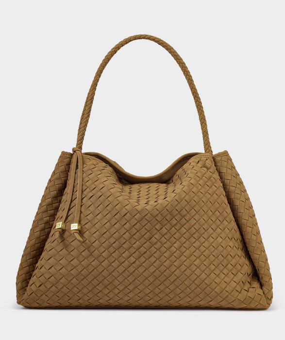 Nova Woven Large Shoulder Bag | Lt Caramel Suedette