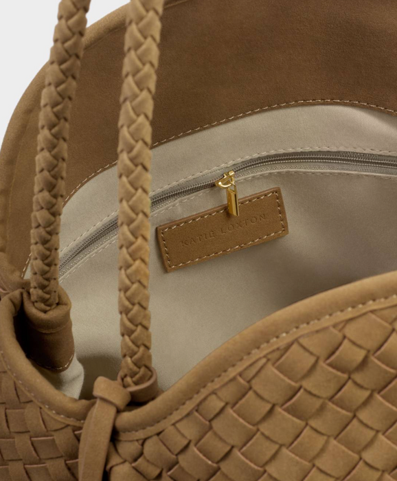Nova Woven Large Shoulder Bag | Lt Caramel Suedette