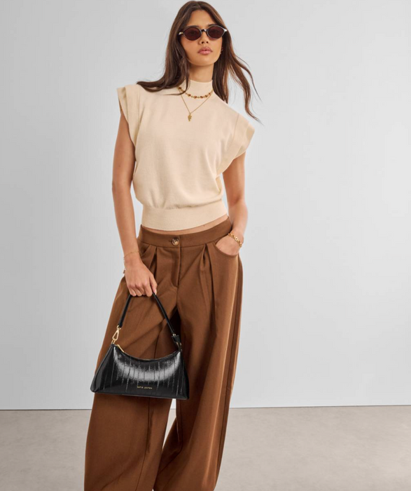 Miley Small Shoulder Bag | Black Eel