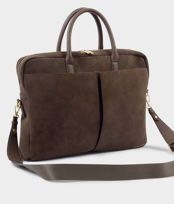 City Laptop Bag | Chocolate Suedette