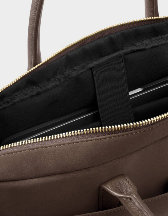 City Laptop Bag | Chocolate Suedette