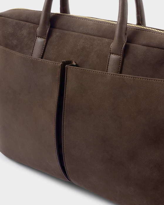 City Laptop Bag | Chocolate Suedette