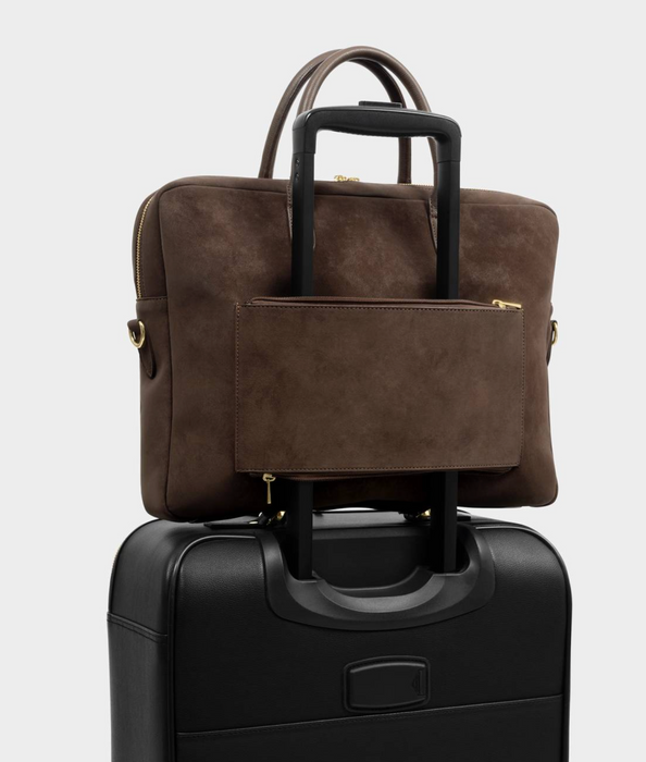 City Laptop Bag | Chocolate Suedette