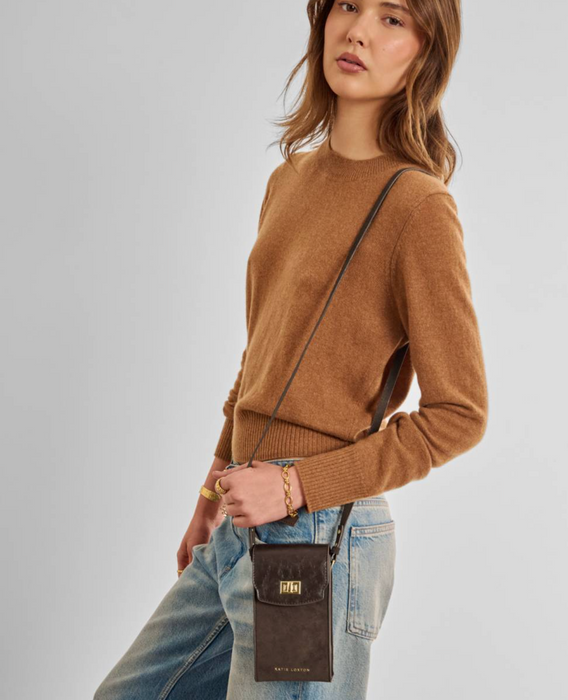 Orin Twist Lock Slim Bag | Bitter Chocolate