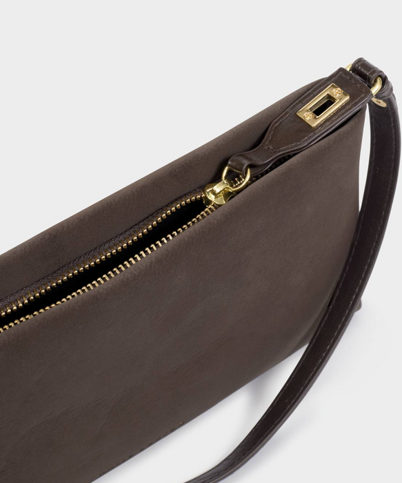 Orin Twist Lock Small Shoulder | Bitter Chocolate