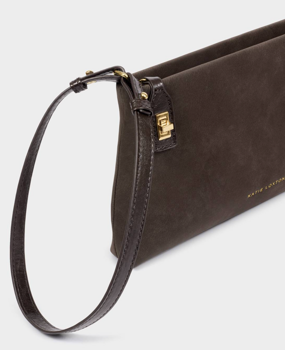 Orin Twist Lock Small Shoulder | Bitter Chocolate