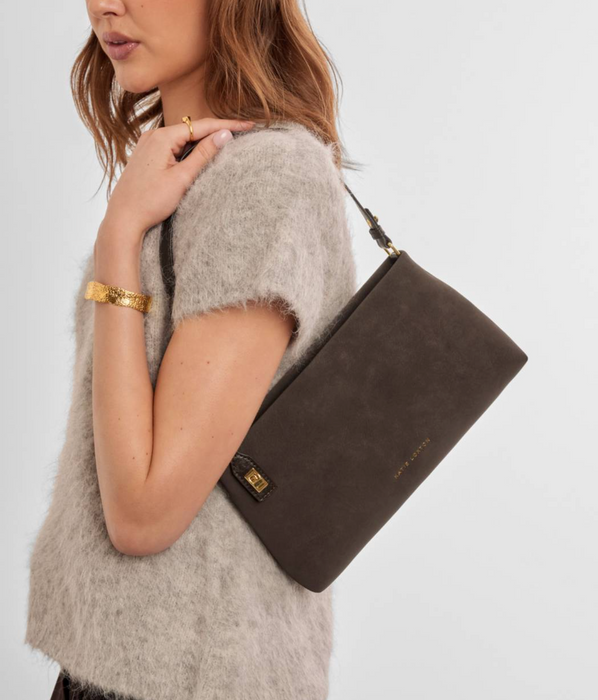 Orin Twist Lock Small Shoulder | Bitter Chocolate