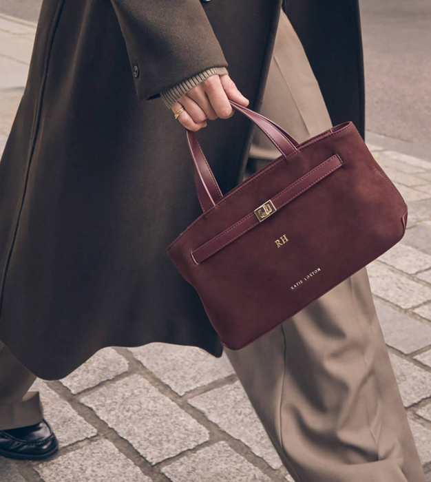 Orin Top Handle Crossbody Bag | Cherry Suedette