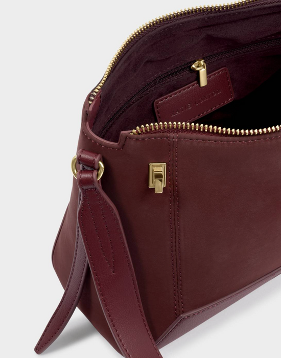 Charlbury Crossbody Bag | Cherry Suedette