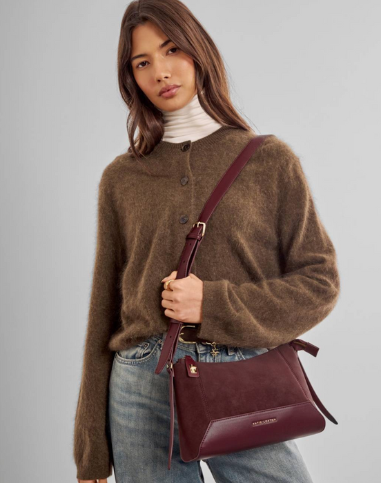 Charlbury Crossbody Bag | Cherry Suedette