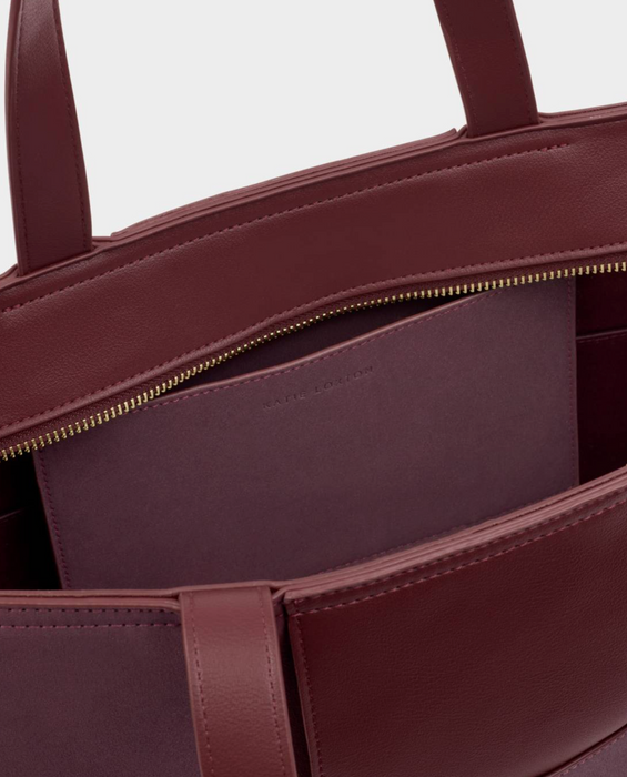 Taya Woven Suedette Tote Bag | Cherry