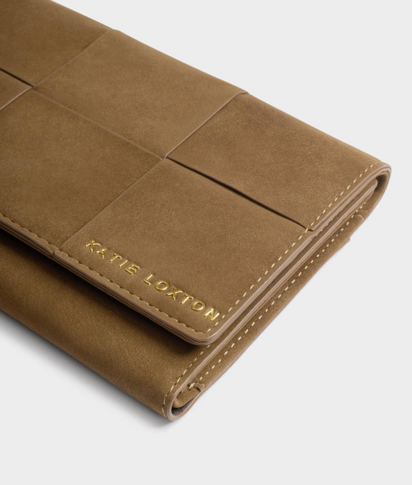 Taya Woven Suedette Wallet | Caramel