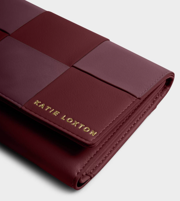Taya Woven Suedette Wallet | Cherry