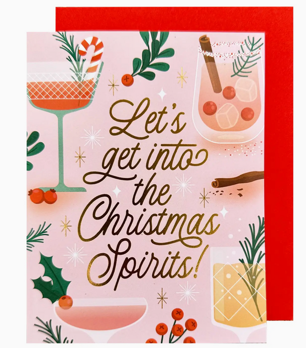Christmas Spirits Cocktails Card