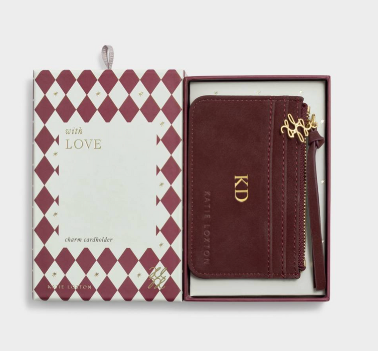 Boxed Coin & Card Holder | Cherry Suedette