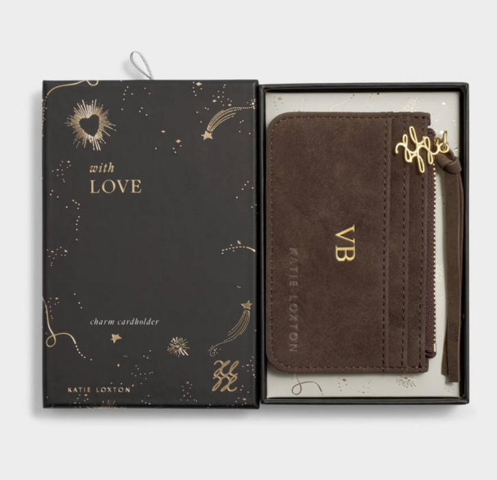 Boxed Coin & Card Holder | Chocolate Suedette