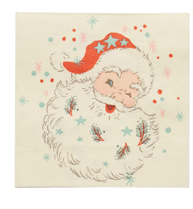 Vintage Santa Cocktail Napkin