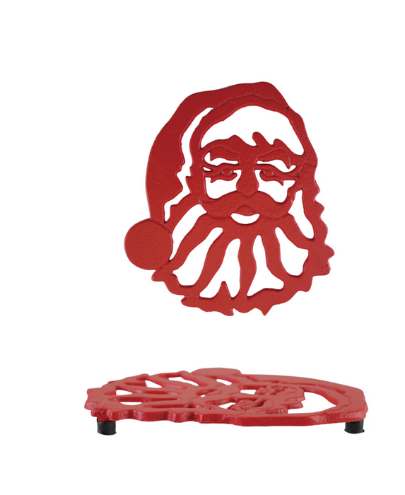 Red Cast Iron Santa Trivet