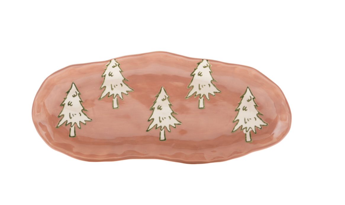 Organic Pink Platter w/Trees