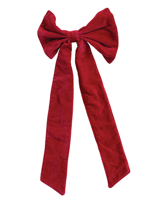 21" Red Velvet Clip-on Bow