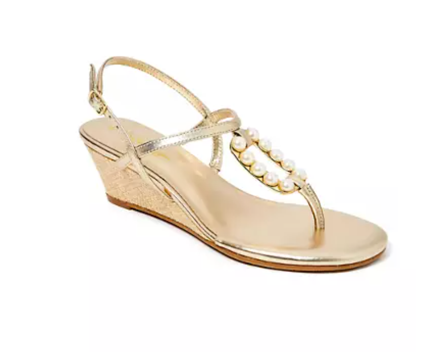 The Lilly Wedge | Gold Metallic Pearl