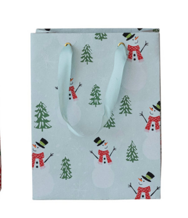 Mint Snowman Gift Bag | Medium