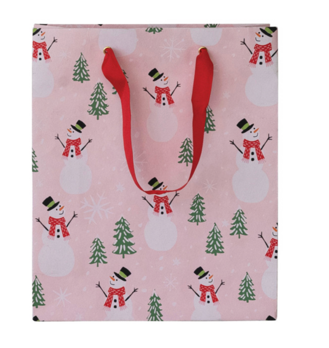 Pink Snowman Gift Bag | Large