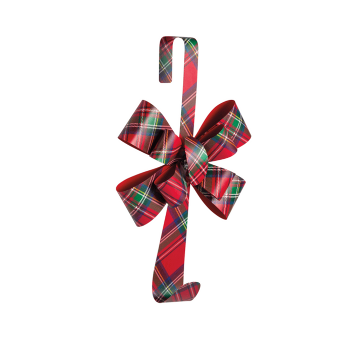Tartan Metal Bow Wreath Hanger