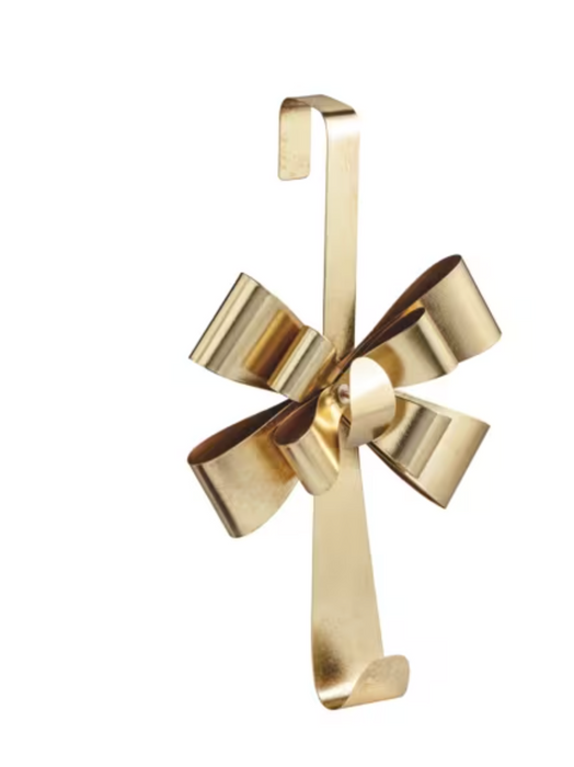 Gold Metal Bow Wreath Hanger