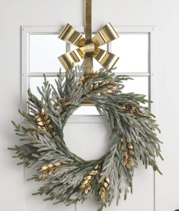 Gold Metal Bow Wreath Hanger