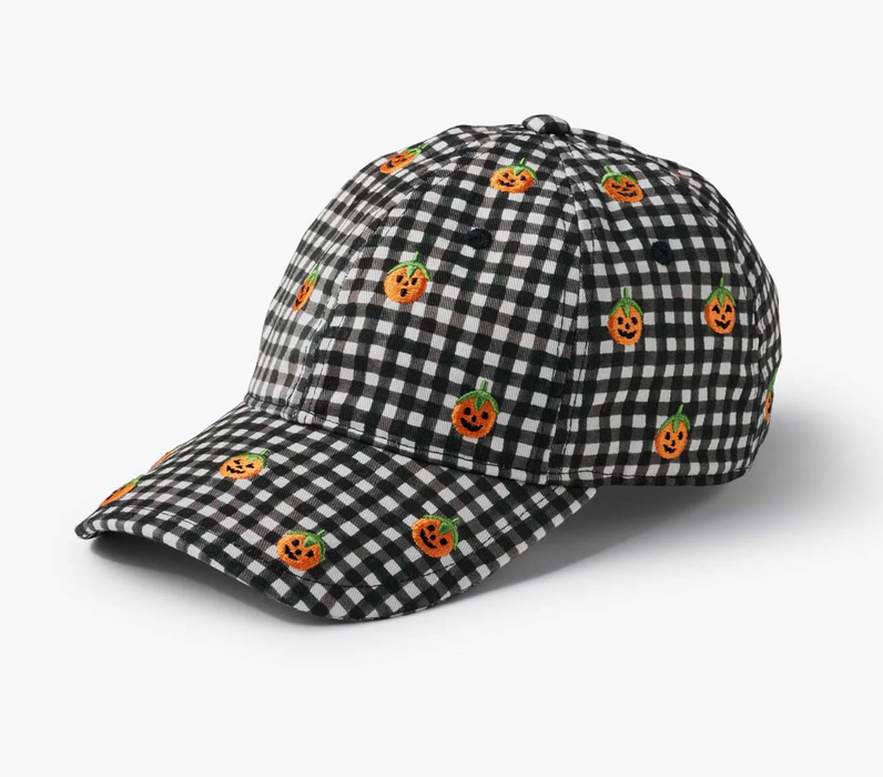 Pumpkin Gingham Baseball Cap