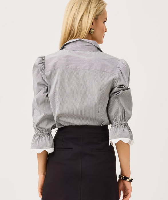 RicRac 3/4 Sleeve Lilly Shirt | Noir