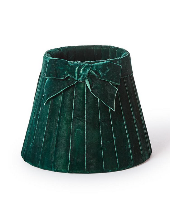 Green Velvet Pleated Lampshade