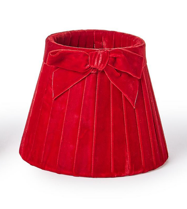 Red Velvet Pleated Lampshade