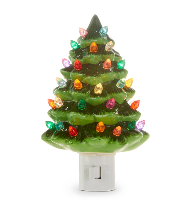 6" Vintage Green Tree Night Light