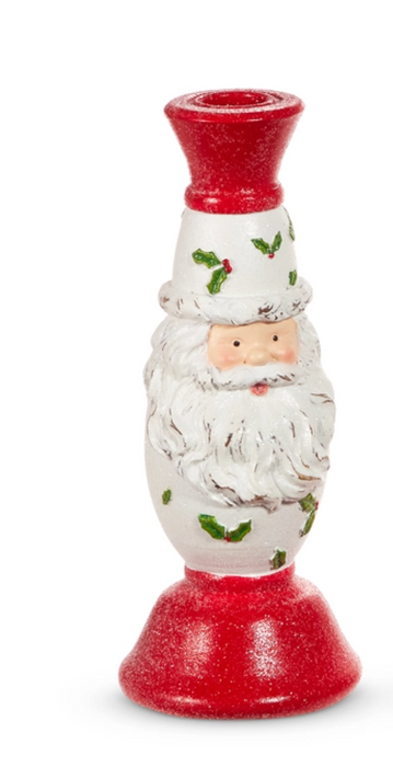 8" Pattern Santa Candlestick