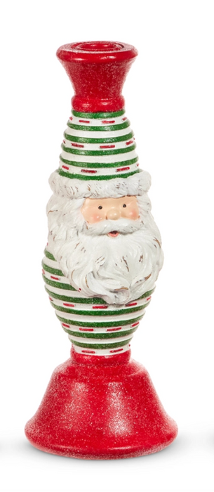 10" Pattern Santa Candlestick