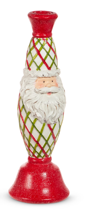 12" Pattern Santa Candlestick