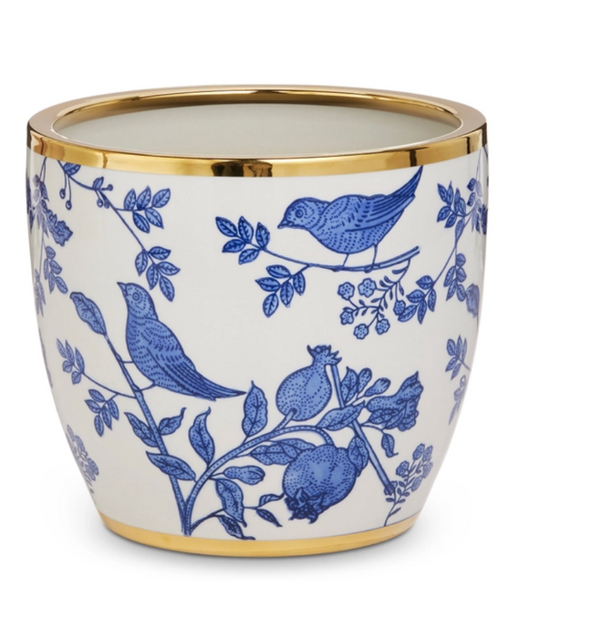 7" Blue Bird Cache Pot