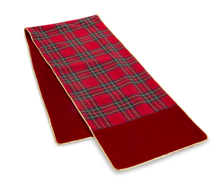 72" Red Plaid Table Runner