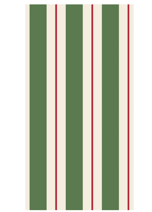 Green & Red Awning Stripe Guest Towel