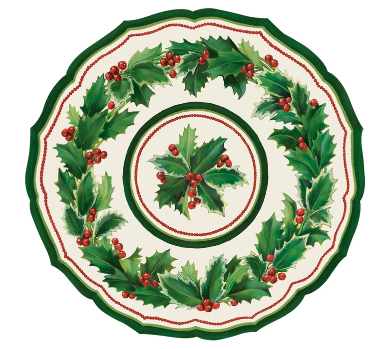 Die-Cut Holiday Holly China Placemat