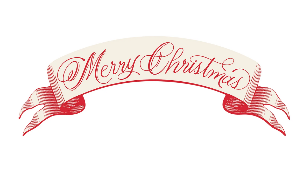 Red Merry Christmas Banner Table Accent