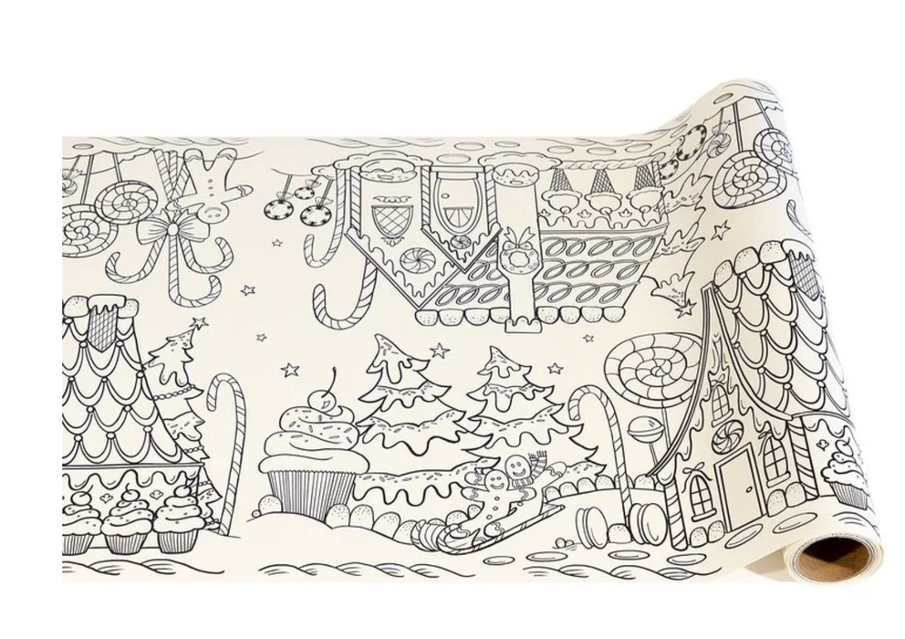 Paper Table Runner | Gingerbread Coloring