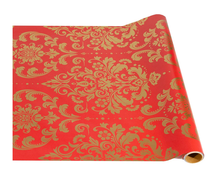 Paper Table Runner | Red Damask